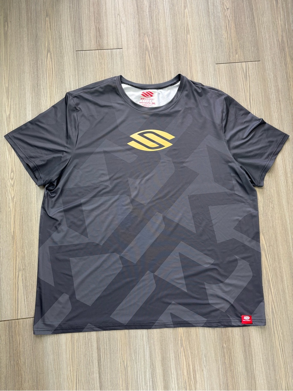 Selkirk Sport Performance Tee Men's Short Sleeve — Charcoal with Gold Logo